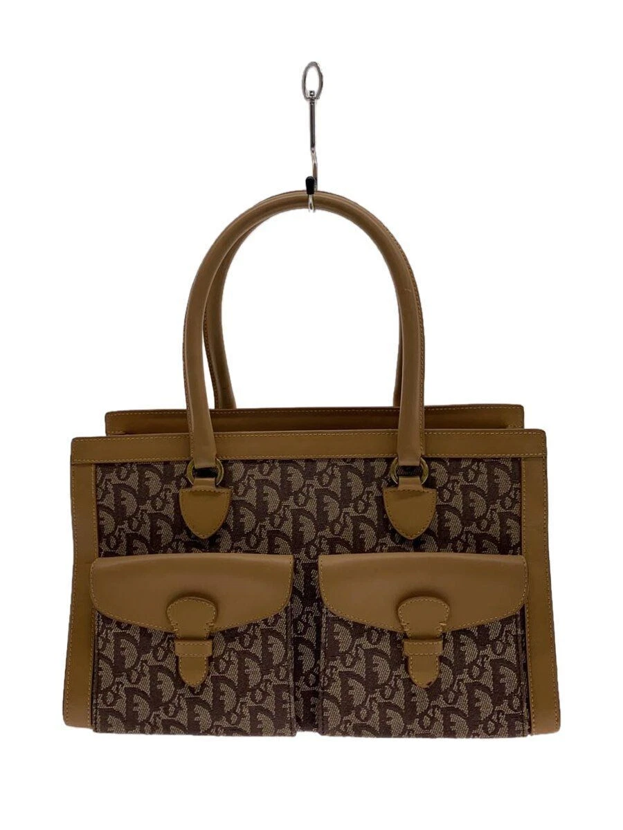 Sac à main Christian Dior trotteur beige motif complet occasion