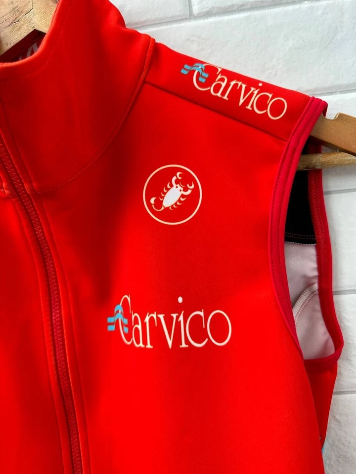 Hombres CASTELLI CARVICO MARATONA Chaleco Rojo Chaleco Ciclismo Chaqueta Talla XS Foto 3 de 4