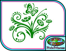 Butterfly Flower D Vinyl Sticker Vehicle Car Poster Wall Art Window Decal Crafts