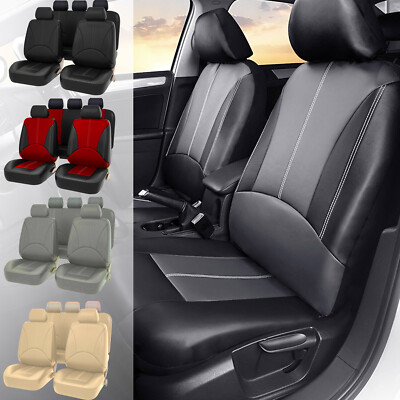 For FORD Car Seat Covers Protector PU Leather Front Rear Cushion Full Set  Pad