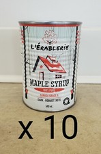 10 cans of Pure Canadian Maple Syrup Amber roast 540ml each 18 oz / 540 ml