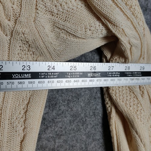 Jersey vintage Aquascutum para hombre talla XL 46 beige algodón tejido con cable Escocia - Imagen 14 de 16