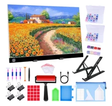 A3 LED Light Pad for Diamond Painting, Art Light Board Kit Adjustable Brightness