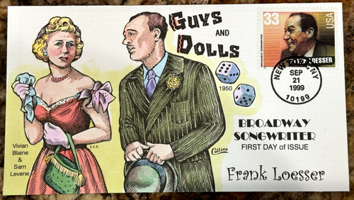#3345-50 Broadway Songwriters Collins Hand-painted Complete set of 6 FDC - Picture 3 of 7