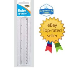 15cm Ruler CLEAR 6" SHATTER RESISTANT School Exam 6 Inch Rulers stationery 