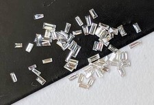 Clear White Diamonds, NATURAL 1.5-2 mm, Rectangle Baguette Cut Faceted White