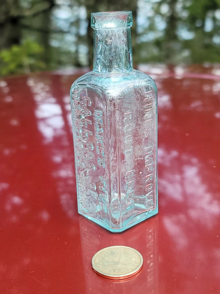 ¡Antigua botella "Hires Root Beer"! Antiguo azul aguamarina Philadelphia, Pensilvania. Botella Foto 3 de 4
