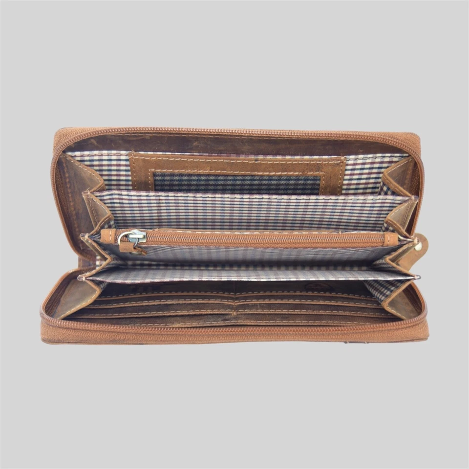 Portafoglio Greenburry In Pelle RFID Con Zip E 15 Porta Carte - Immagine 2 di 3