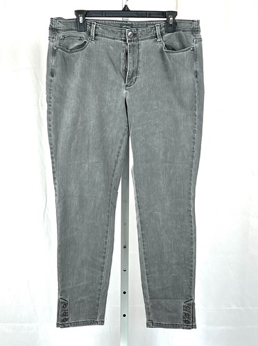 J. Jill grey denim authentic fit slim ankle 14 589