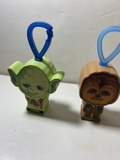 Star Wars McDonald's Yoda Chewbacca Key Chain Happy Meal Toy Lot Of 2