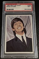 1964 Beatles Diary PSA 7 #28A Ringo Starr George Harrison John Lennon Card Topps