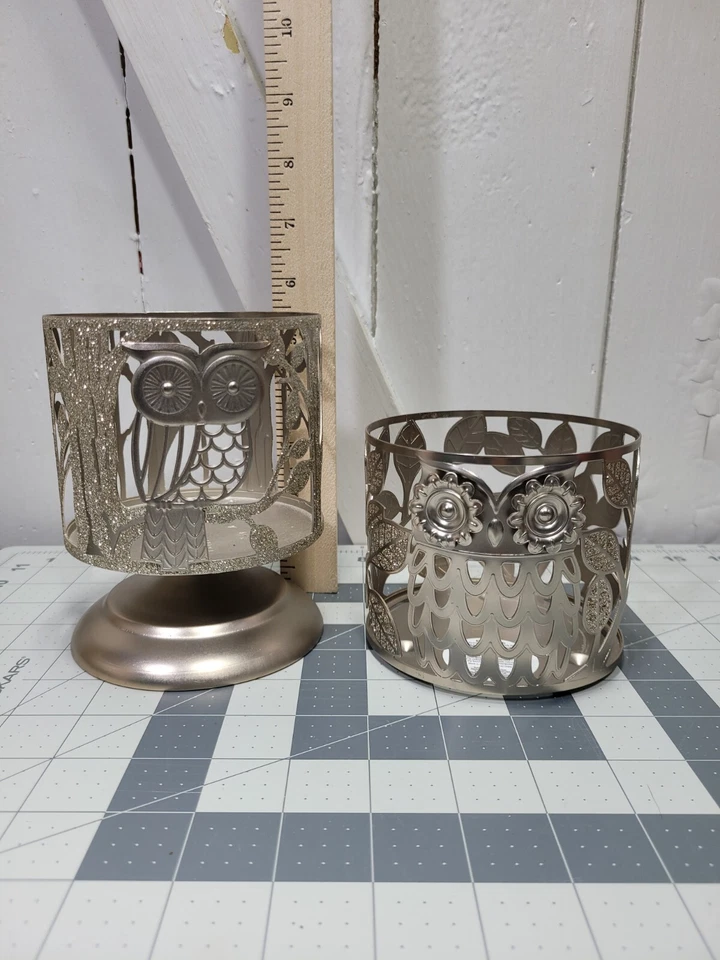 Candelabro Bath & Body Works Glitter Owl In The Woods -Pedestal - Juego de 2 Foto 3 de 4