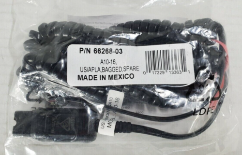 Plantronics A10-16 66268-03 H & HW-Series Telephone Headset QD Cable NEW IN BAG - Picture 1 of 1