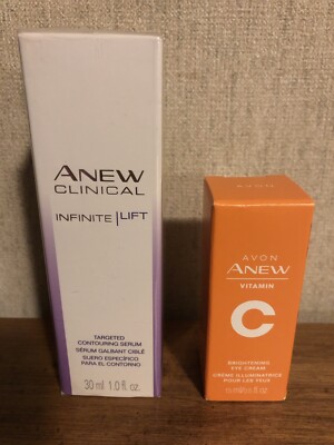 AVON ANEW Clinical Infinite Lift Serum + Vitamin C Brightening Eye Cream - NIB!