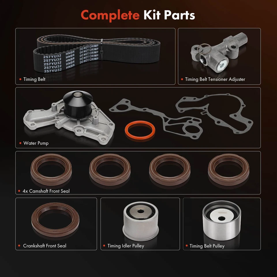 Nuevo kit de correa de distribución de 10 piezas con bomba de agua para Dodge Stealth 1991-1996 Mitsubishi Foto 2 de 4