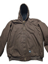 Berne Workwear Barn Chore Canvas Jacket Coat Mens 2XL Brown Hooded Lined