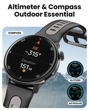 1.43" HD Smart Watch For Android iOS AMOLED Display 3ATM waterproof Compass GPS 8