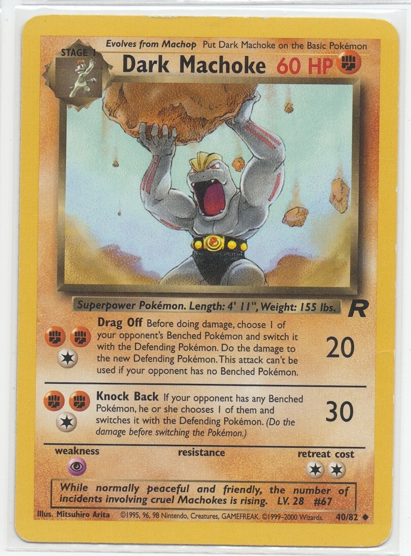 Pokemon Card - Team Rocket 40/82 - DARK MACHOKE (uncommon) - NM-Mint or better