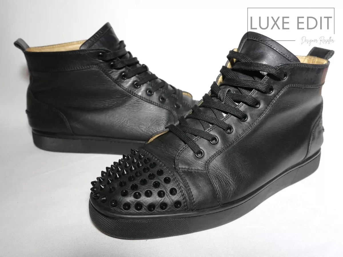 Christian Louboutin Black Louis Spikes Sneakers