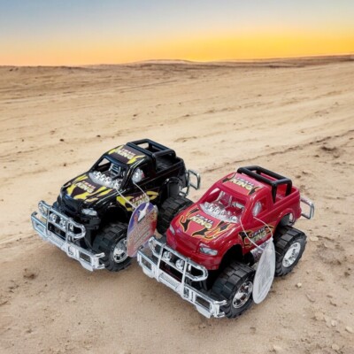 Speed Shotz Monster Wheel Truck Lot of 2 Trail King Black Red Plastic Toys NEW