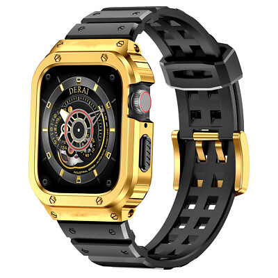 Luxury Metal Case + TPU Strap For Apple Watch Series 8 7 6 5 4 SE 44MM 45MM