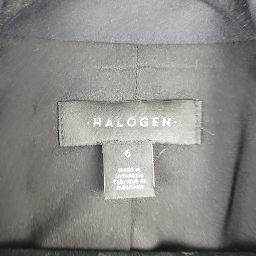 Halogen Women's 6 Single Button Lonline Blazer Jacket Black Office Professional - Picture 2 of 7