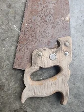 Vintage antique Warranted Superior 26" handsaw 8tpi crosscut hand saw