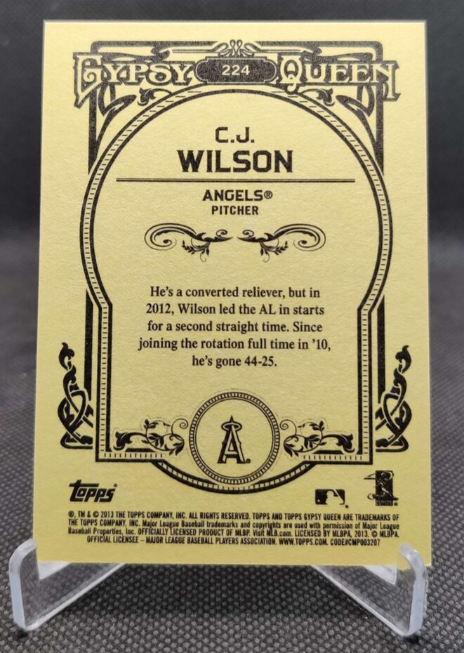 2013 Topps Gypsy Queen Blue Frame /499 #224 C.J. Wilson Angels