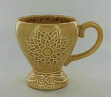 DaySpring Mug - Raised Flower & Design - grateful for the gift of hope 