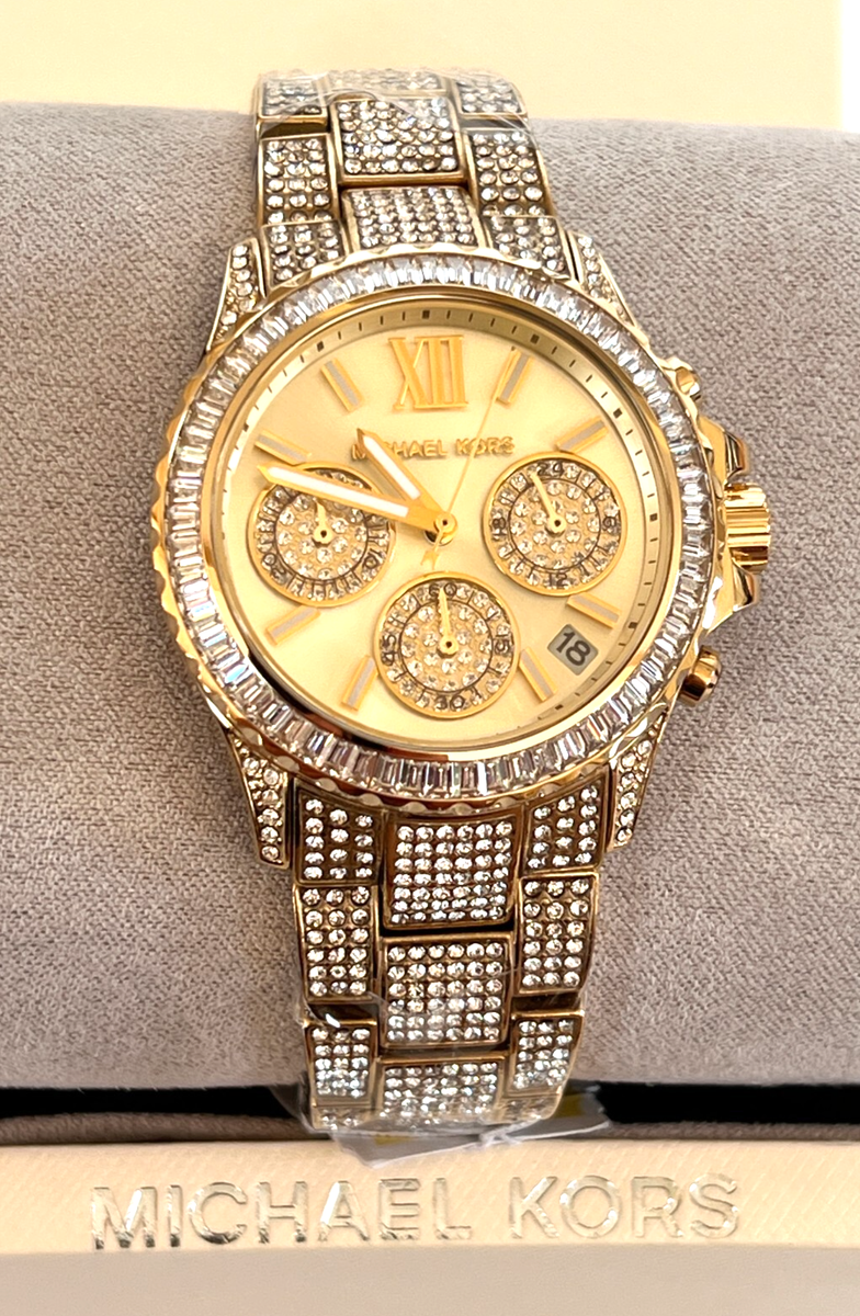 Michael Kors MK7254 Everest Pave Chronograph Gold-Tone Ladies