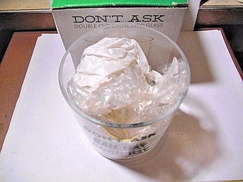 NO PREGUNTES DOBLE VASO DE WHISKY DE VIDRIO ANTIGUO DE 16 OZ. ¡NUEVO EN CAJA! - Imagen 13 de 18