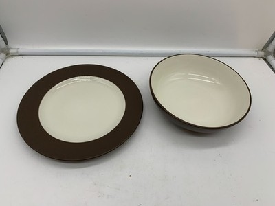 Noritake Ceramic 11in Chocolate Colorwave Dinner & Cereal Bowl Set BB03B02018