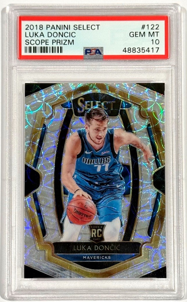 2018 Panini Select #122 Luka Doncic Scope Prizm Rookie RC PSA 10 Low Pop