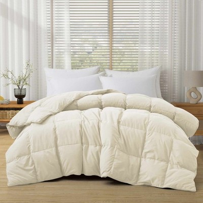 Oversized Down Feather Comforter Moisture-wicking Cozy, King or Queen Blanket