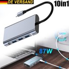 USB C Hub 10-IN-1 Adapter 4K HDMI USB 3.0 LAN RJ45 Ethernet Czytnik kart micro SD