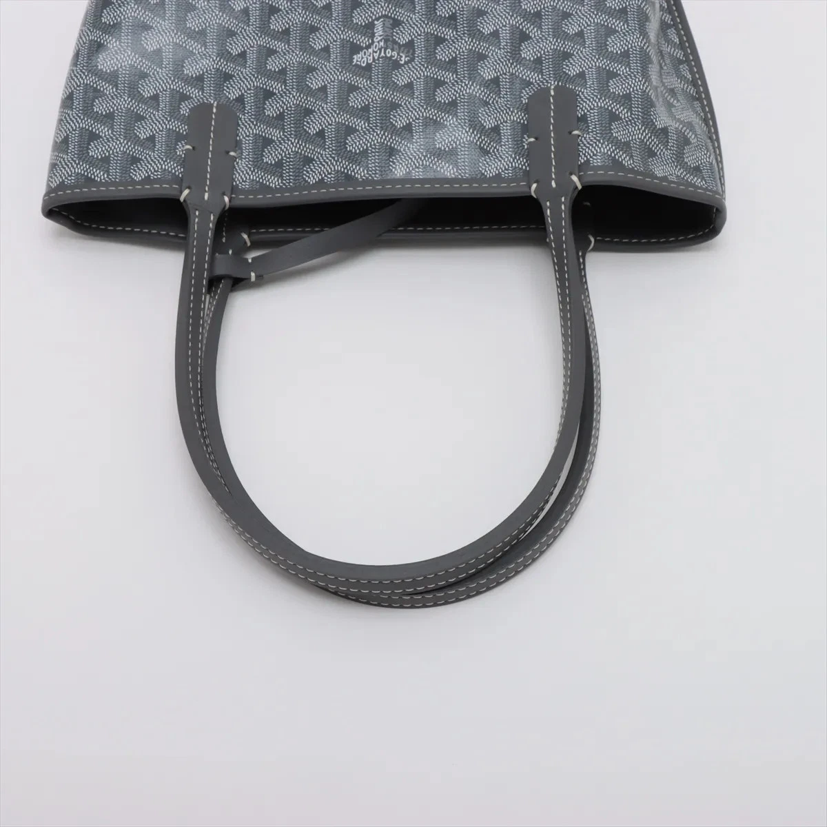 Goyard Anjou Mini borsa a mano in PVC e pelle grigia
