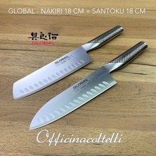 Set 2 coltelli Nakiri 18 cm + Santoku 18 cm giapponesi Global G81 - G80