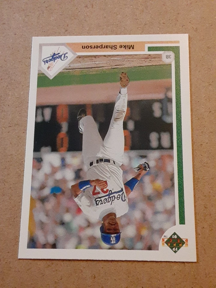 Mike Sharperson Los Angeles Dodgers 1991 Upper Deck #598 MLB Baseball Card LA 3B - Image 3 of 4