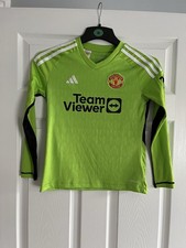 2023/24  Adidas Manchester United GK Shirt Green Long Sleeve 11-12Y Earps 27