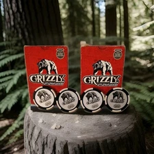 2 Packs Of Grizzly Chew Tobacco Playing Cards And 4 Grizzly Poker Chips