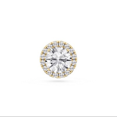 0,60 ct 14k Gelbgold Halo Anhänger in runden im Labor gezüchteten Diamanten