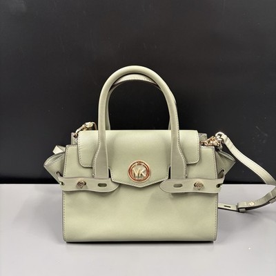 MICHAEL KORS CARMEN MEDIUM FLAP SATCHEL SHOULDER BAG MK SOLID LIGHT SAGE