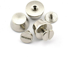 4-Pack 1/2" Purse Handbag Feet Nailhead Flat Stud Solid Brass Screw-Back Spike M