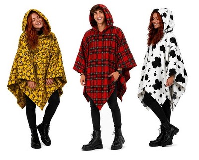 Festifleece Festival Decke Halstuch Oversize Super Weich Fleece Kapuze Poncho