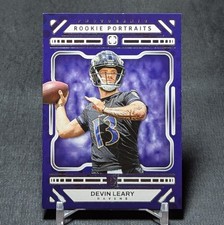 Devin Leary Rookie Portraits RC 2024 Panini Photogenic Card 191 Baltimore Ravens. rookie card picture