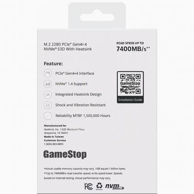 Storage Expansion 2TB NVMe M.2 PCIe Gen 4x4 SSD w/ Heatsink for