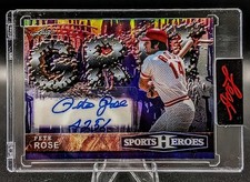 2026 Leaf Sports Heroes GRIT Pete Rose autograph card numbered 4/8.