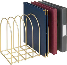 File Organizer for Desk, Brass Metal Wire Binder Holder with 8 Wide Slots, Vinta