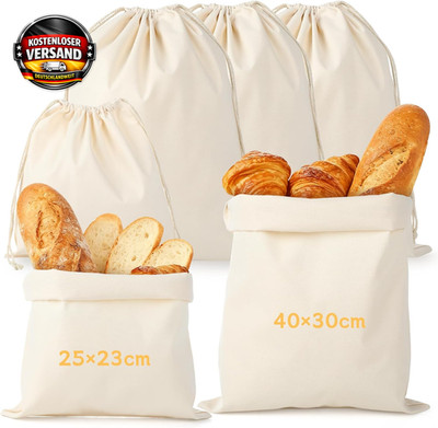 Brotbeutel Baumwolle Leinen 40×30cm 25×23cm wiederverwendbar frisches Brot