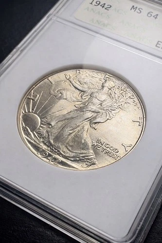 1942 Walking Liberty Half Dollar – ANACS MS64 – Old Soap Box Holder